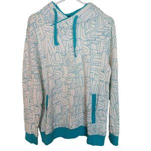 CLRIDE.n Womens 100 White Sweden Spell Out Print Pullover Hoodie Sweatshirt NWT